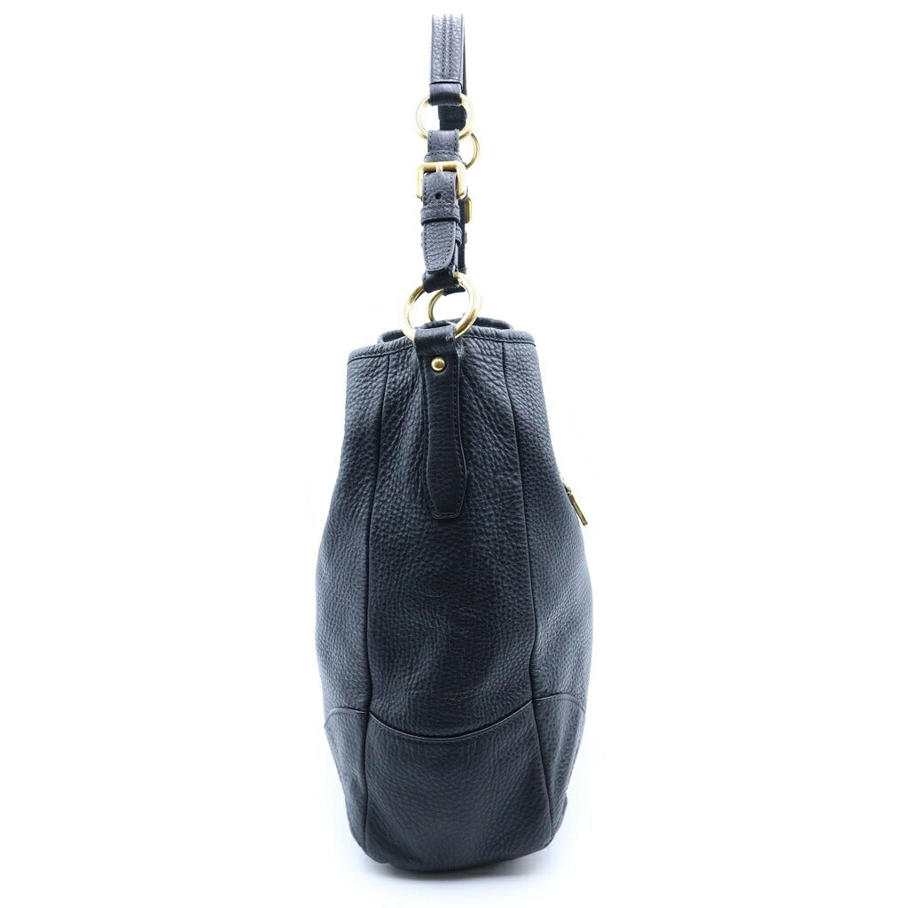 PRADA(プラダ) ロゴプレート ワンショルダーバッグ ブラック レザー BR4893 ゴールド金具