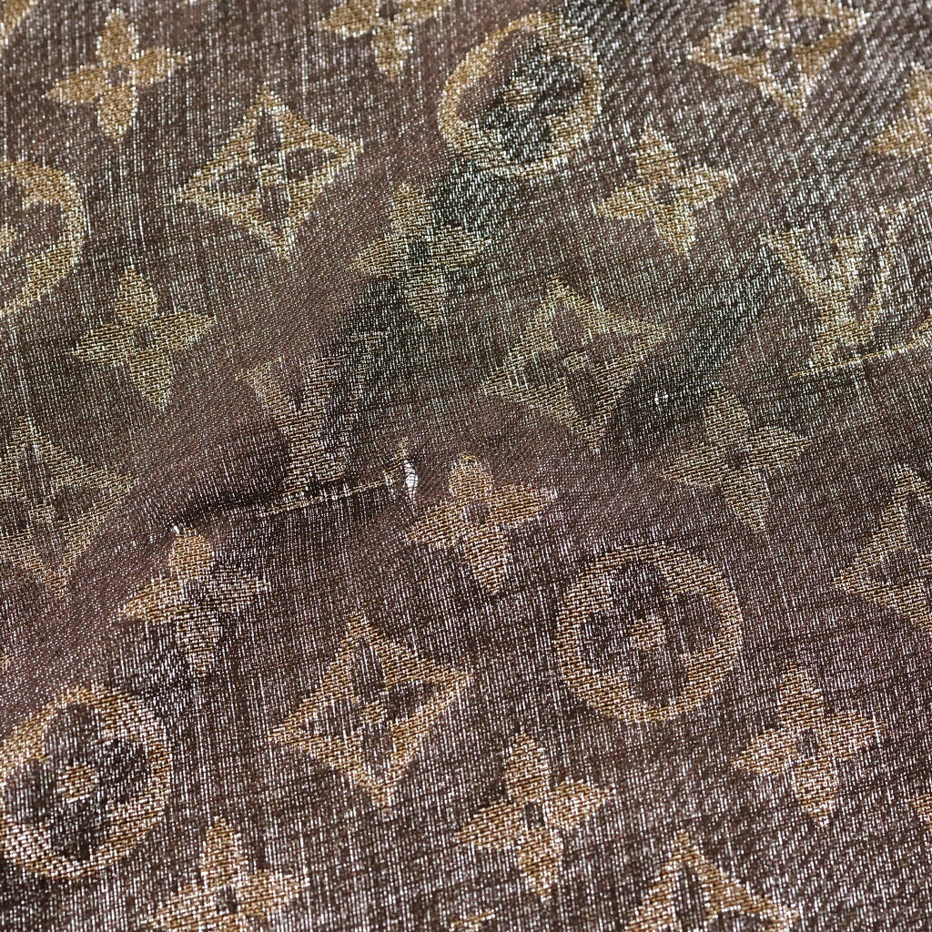 LOUIS VUITTON(ルイヴィトン) モノグラムシャイン 大判ストール ラメ ブラウン