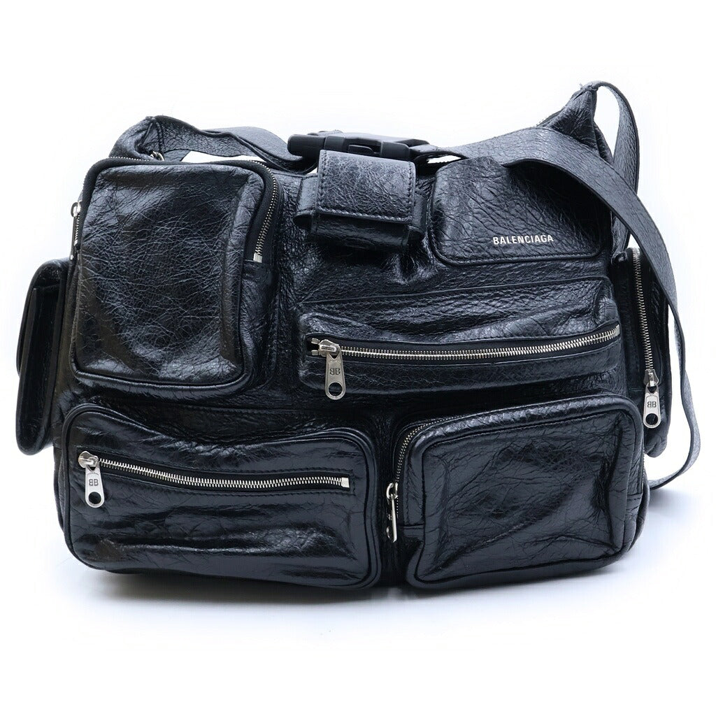 BALENCIAGA(バレンシアガ) スーパービジー ショルダーバッグ レザー ブラック 785297