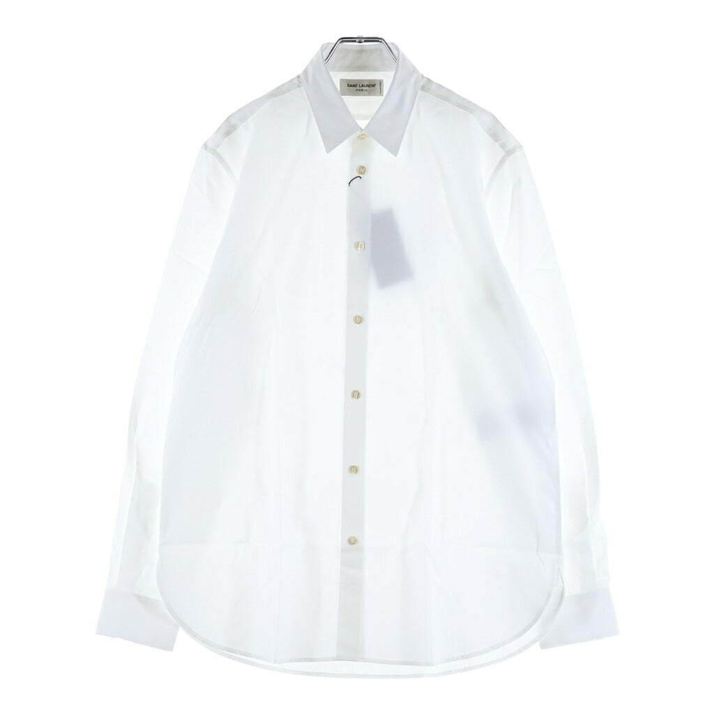 SAINT LAURENT PARIS(サンローランパリ) ユニフォーム プレーン 長袖 シャツ ホワイト 638427