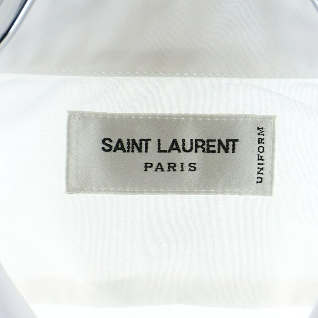 SAINT LAURENT PARIS(サンローランパリ) ユニフォーム プレーン 長袖 シャツ ホワイト 638427