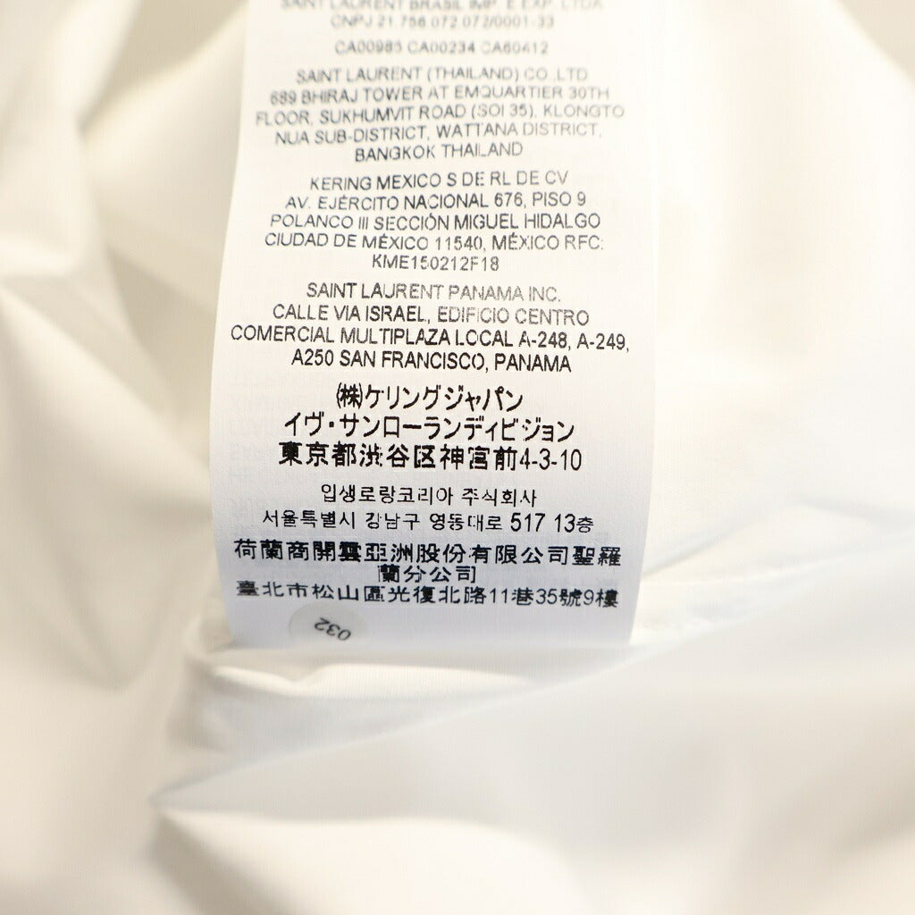 SAINT LAURENT PARIS(サンローランパリ) ユニフォーム プレーン 長袖 シャツ ホワイト 638427