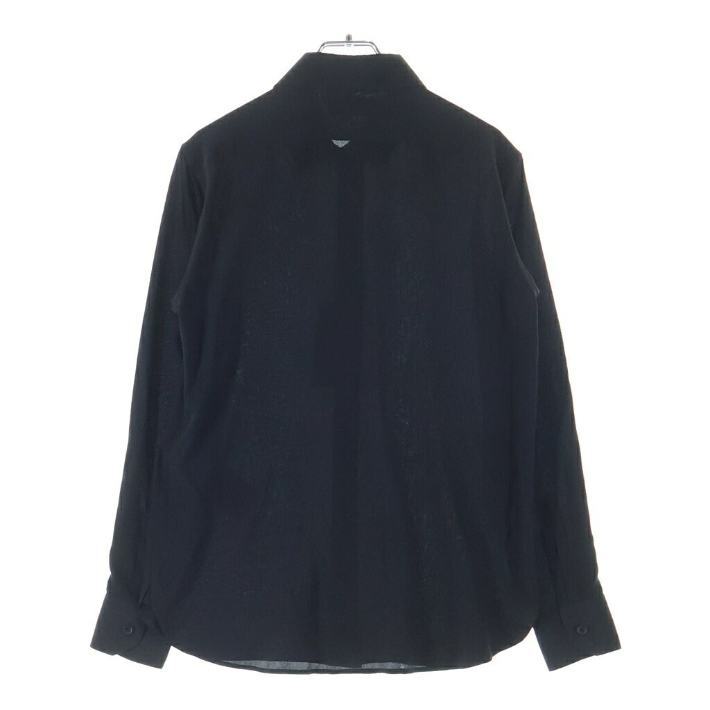 SAINT LAURENT PARIS(サンローランパリ) Uniform Shirt ユニフォーム 長袖シルクシャツ ブラック 636994