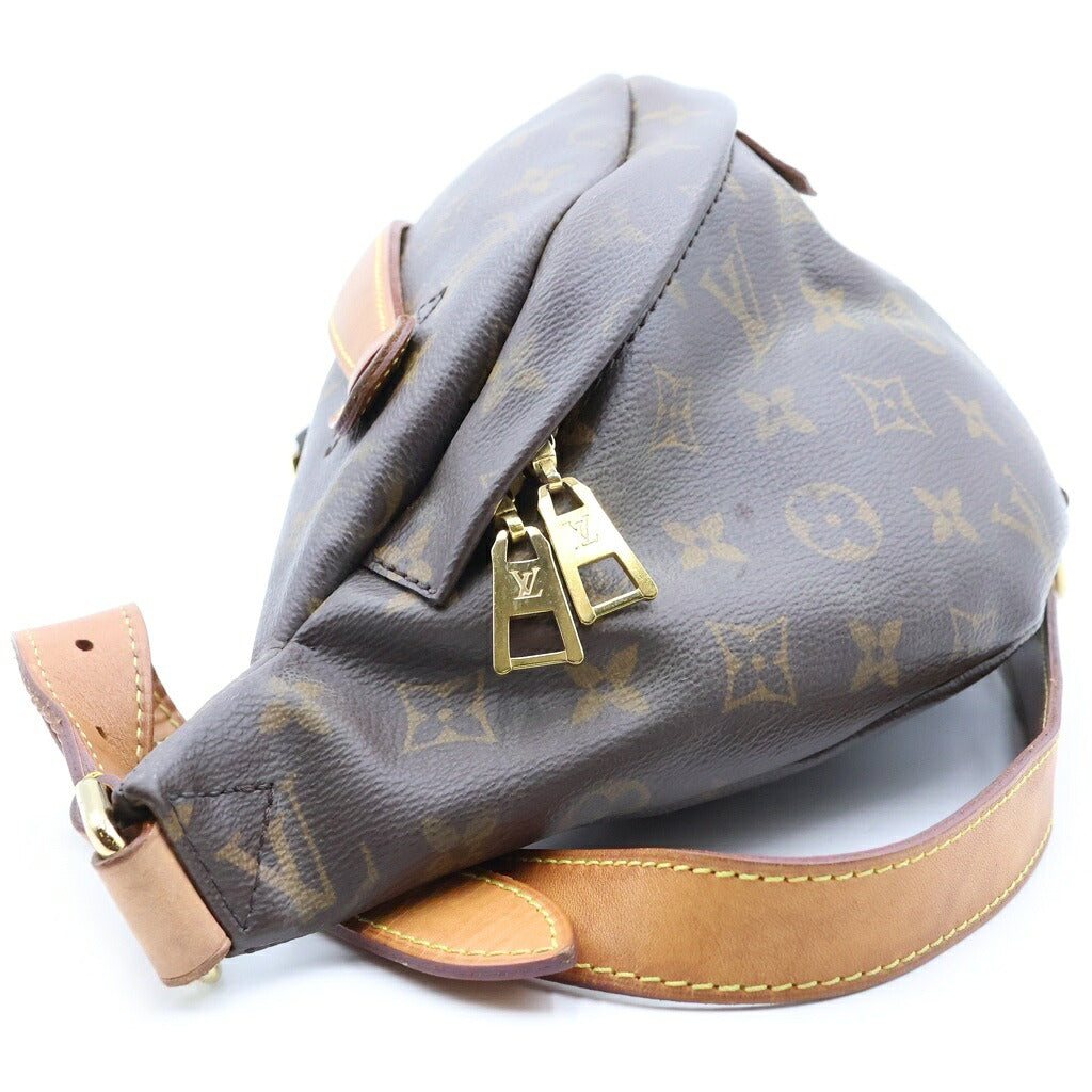 LOUIS VUITTON(ルイヴィトン) モノグラム バムバッグ ショルダーバッグ ブラウン レザー×PVC M43644 ゴールド金具
