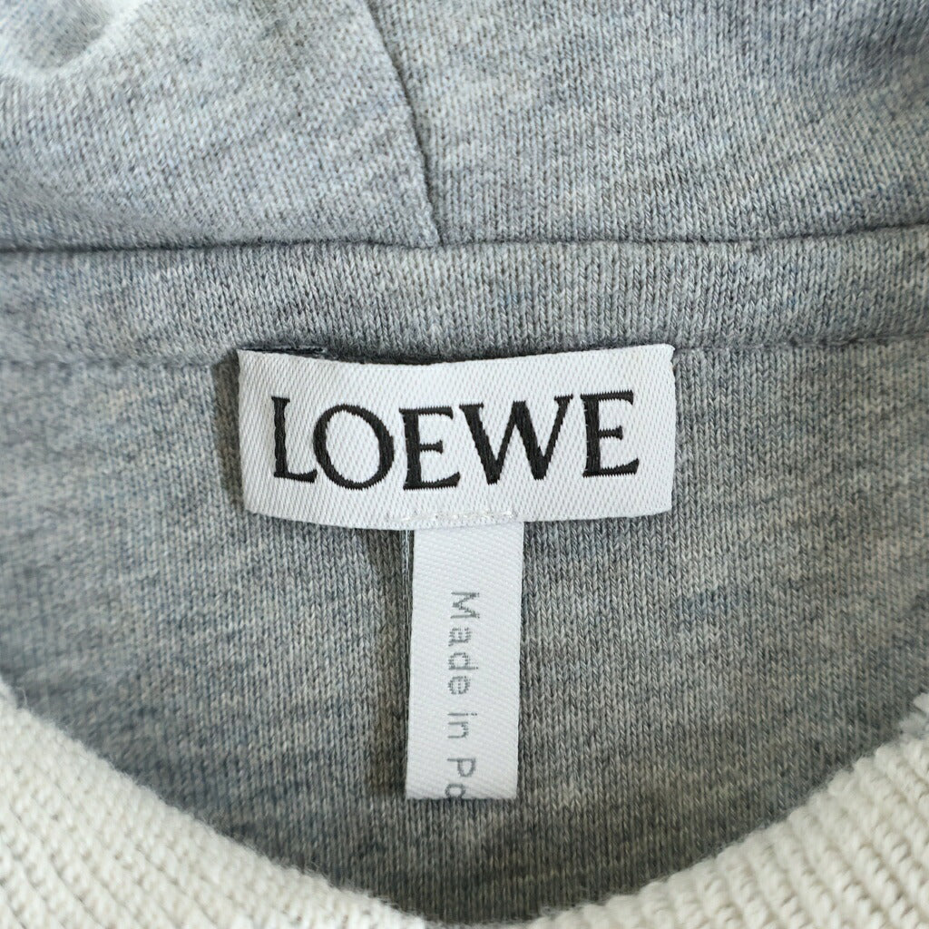 LOEWE(ロエベ) アナグラムロゴ刺繍 インサイドアウト プルオーバースウェットパーカー フーディー グレー S359341X98