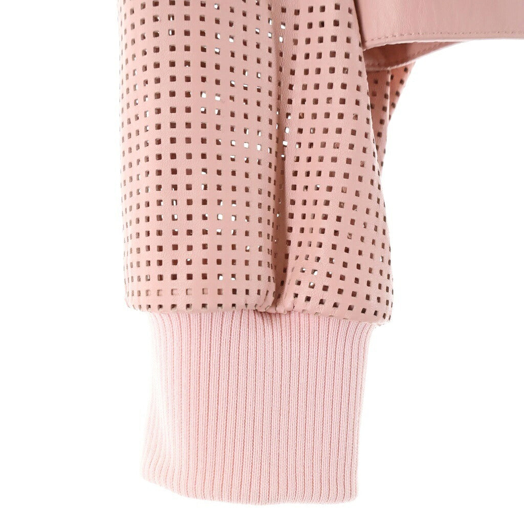 FENDI(フェンディ) パンチング ラムレザー ジップアップ ジャケット ピンク FPJ778