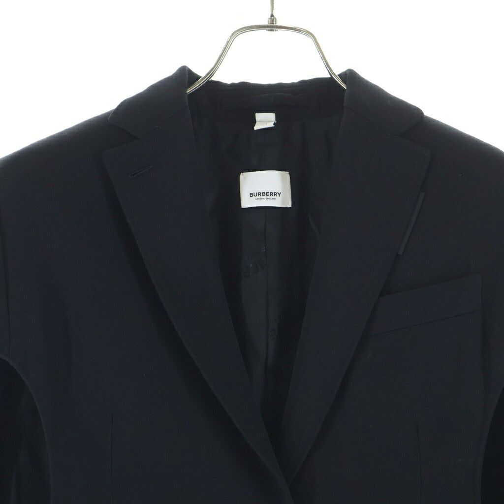 BURBERRY LONDON(バーバリーロンドン) Mellis Grain De Poudre Tailored Cape ウール ノースリーブ 2B ロング テーラード ジャケット コート ケープ ジレ ベスト ブラック 8032074