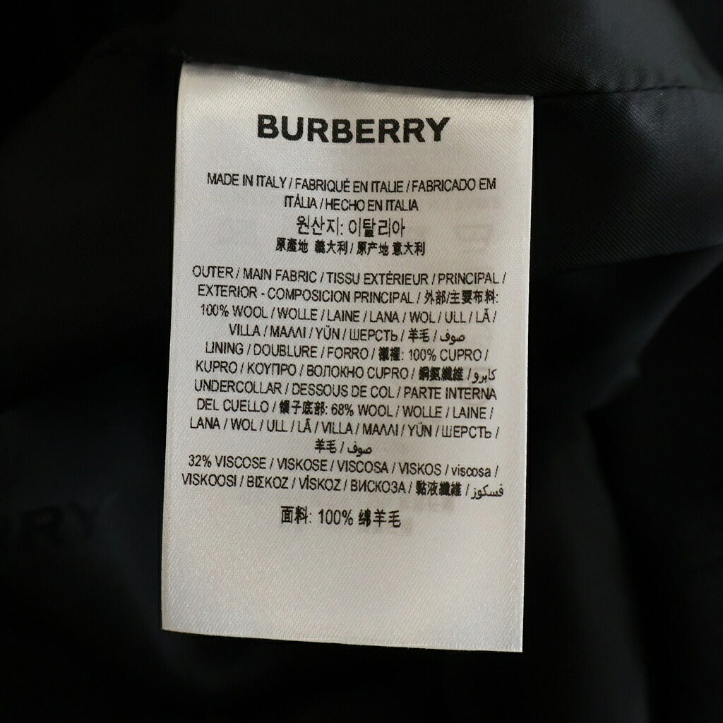 BURBERRY LONDON(バーバリーロンドン) Mellis Grain De Poudre Tailored Cape ウール ノースリーブ 2B ロング テーラード ジャケット コート ケープ ジレ ベスト ブラック 8032074