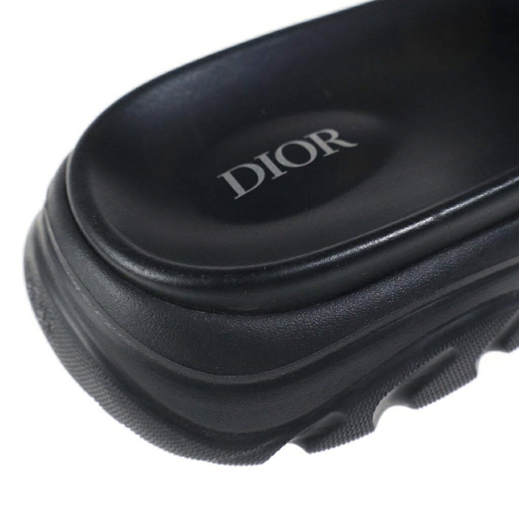 DIOR(ディオール) アクア オブリーク ジャガード スライド フラット サンダル シューズ ブラック/ネイビー