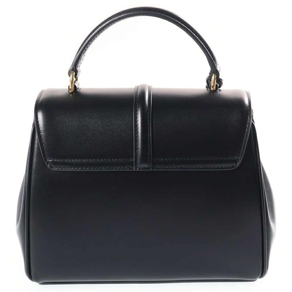 CELINE(セリーヌ) ミニ セーズ 16 2WAYハンドバッグ ショルダーバッグ ブラック レザー ゴールド金具
