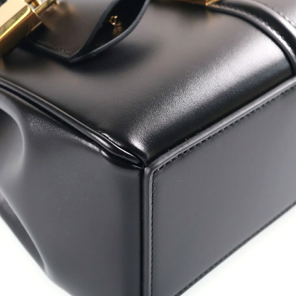 CELINE(セリーヌ) ミニ セーズ 16 2WAYハンドバッグ ショルダーバッグ ブラック レザー ゴールド金具