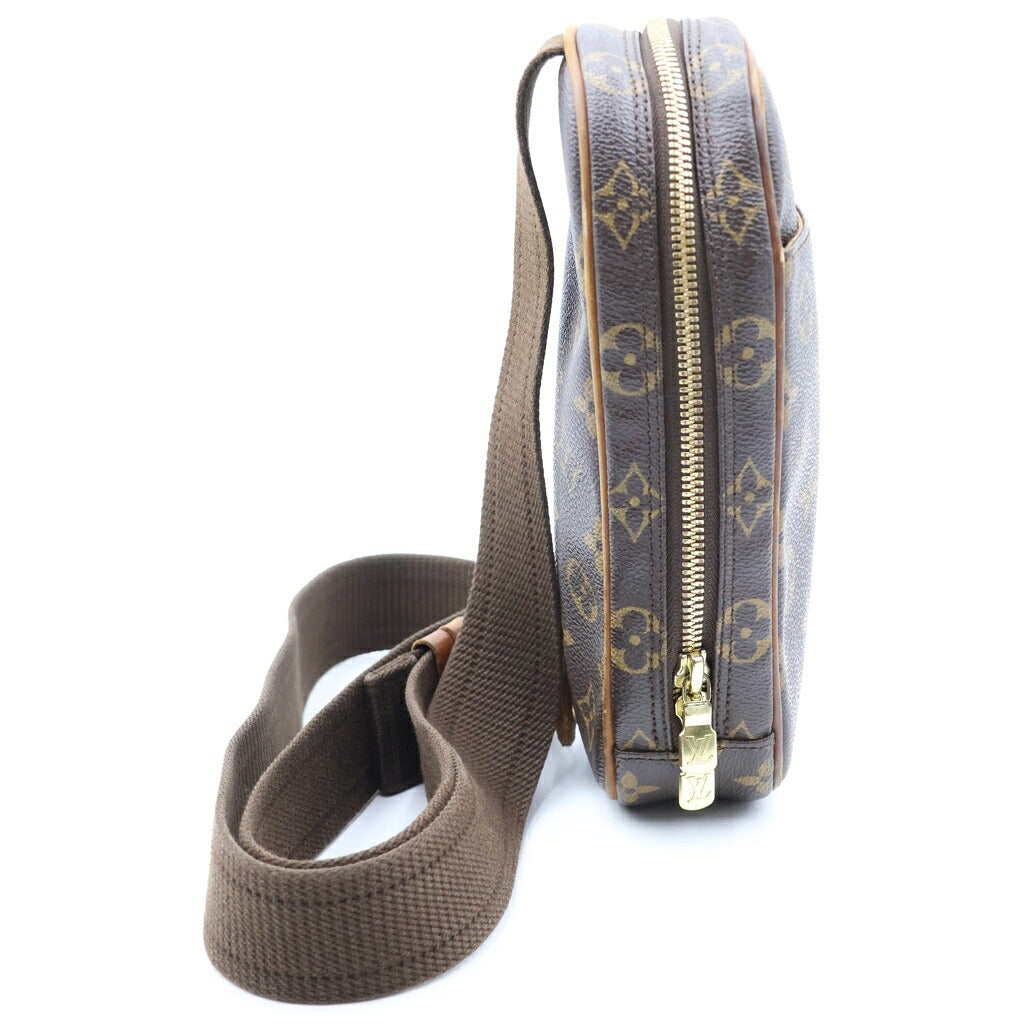 LOUIS VUITTON(ルイヴィトン) モノグラム ポシェットガンジュ ショルダーバッグ ウエストバッグ ボディバッグ ブラウン レザー×PVC M51870 ゴールド金具