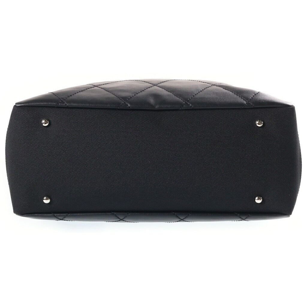CHANEL(シャネル) パリビアリッツ MM ハンドバッグ トートバッグ ブラック レザー コーティングキャンバス 17番台 A34209 シルバー金具