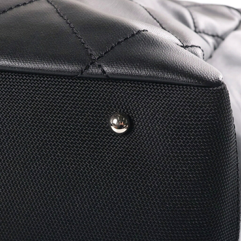 CHANEL(シャネル) パリビアリッツ MM ハンドバッグ トートバッグ ブラック レザー コーティングキャンバス 17番台 A34209 シルバー金具