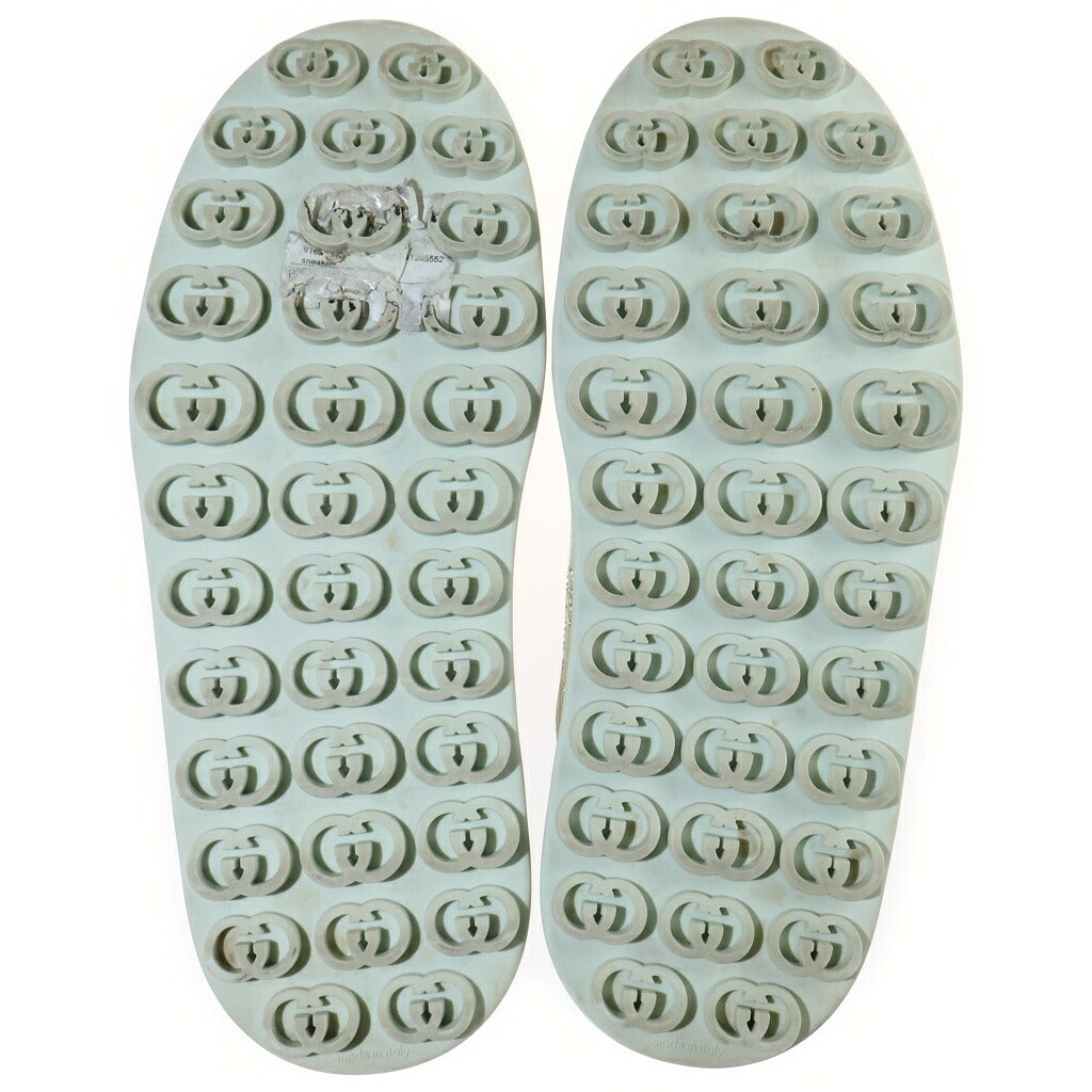 GUCCI(グッチ) GGキャンバス ラインストーン 厚底プラットフォームスニーカー ローカットスニーカー アイボリー×イエローグリーン