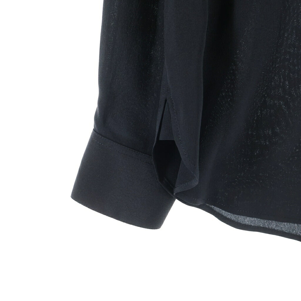 SAINT LAURENT PARIS(サンローランパリ) ユニフォーム 長袖シルクシャツ ブラック 636994
