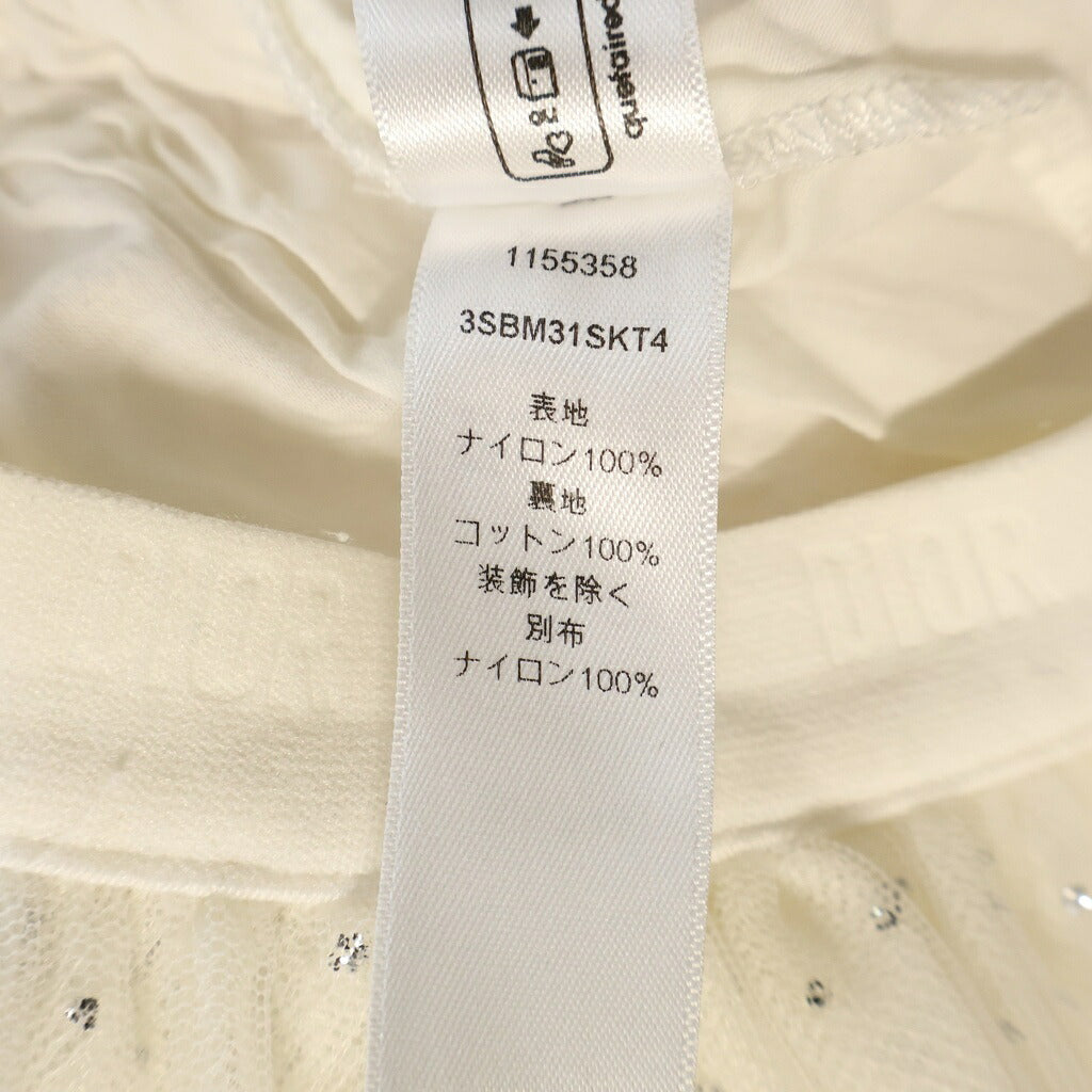Christian Dior(クリスチャンディオール) スカート キッズ ラメ ラインストーン コットン ホワイト/ピンク 3SBM31SKT4 レディース
