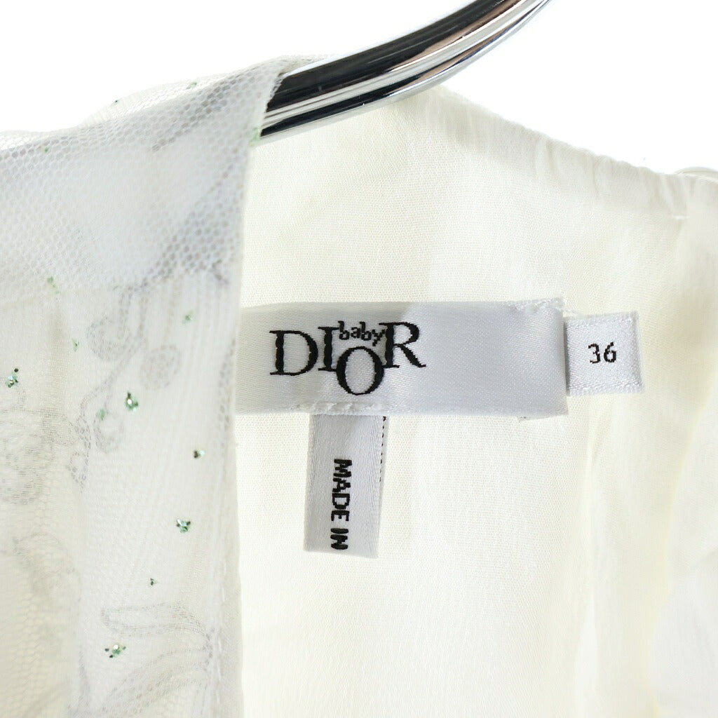 Christian Dior(クリスチャンディオール) ノースリーブ ワンピース キッズ ラメ レース ポリエステル ホワイト 3WBH31DRSB レディース