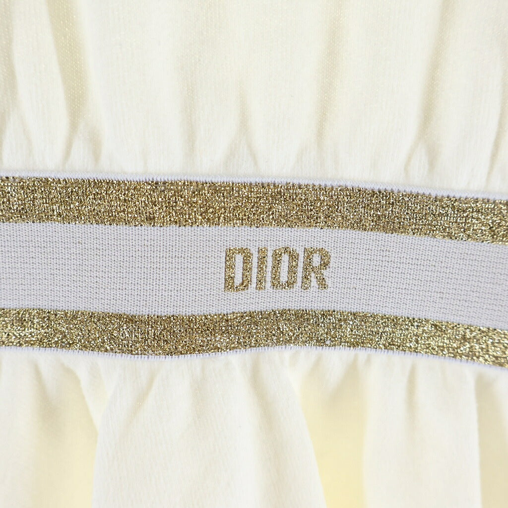 Christian Dior(クリスチャンディオール) ロゴ ノースリーブ ワンピース キッズ コットン ホワイト レディース