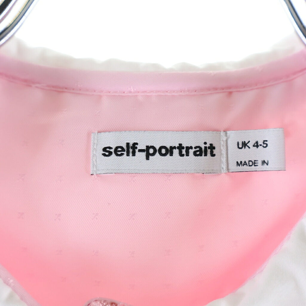 NO BRAND(ノーブランド) Self-Portrait セルフポートレート ワンピース ドレス キッズ 半袖 コットン スエード ピンク レディース