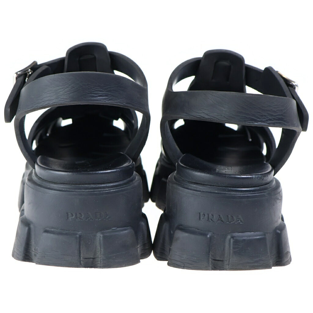 PRADA(プラダ) モノリス サンダル トライアングルロゴ ラバー ブラック 2X3083