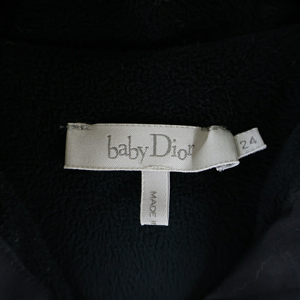 Christian Dior(クリスチャンディオール) ロゴ ダウン ジャケット ファー付き フーディ ブラック レディース