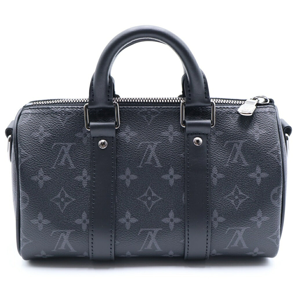 LOUIS VUITTON(ルイヴィトン) モノグラム エクリプス キーポル バンドリエール 25 ハンドバッグ ショルダーバッグ 2WAY ブラック PVC×レザー M46271 ICタイプ