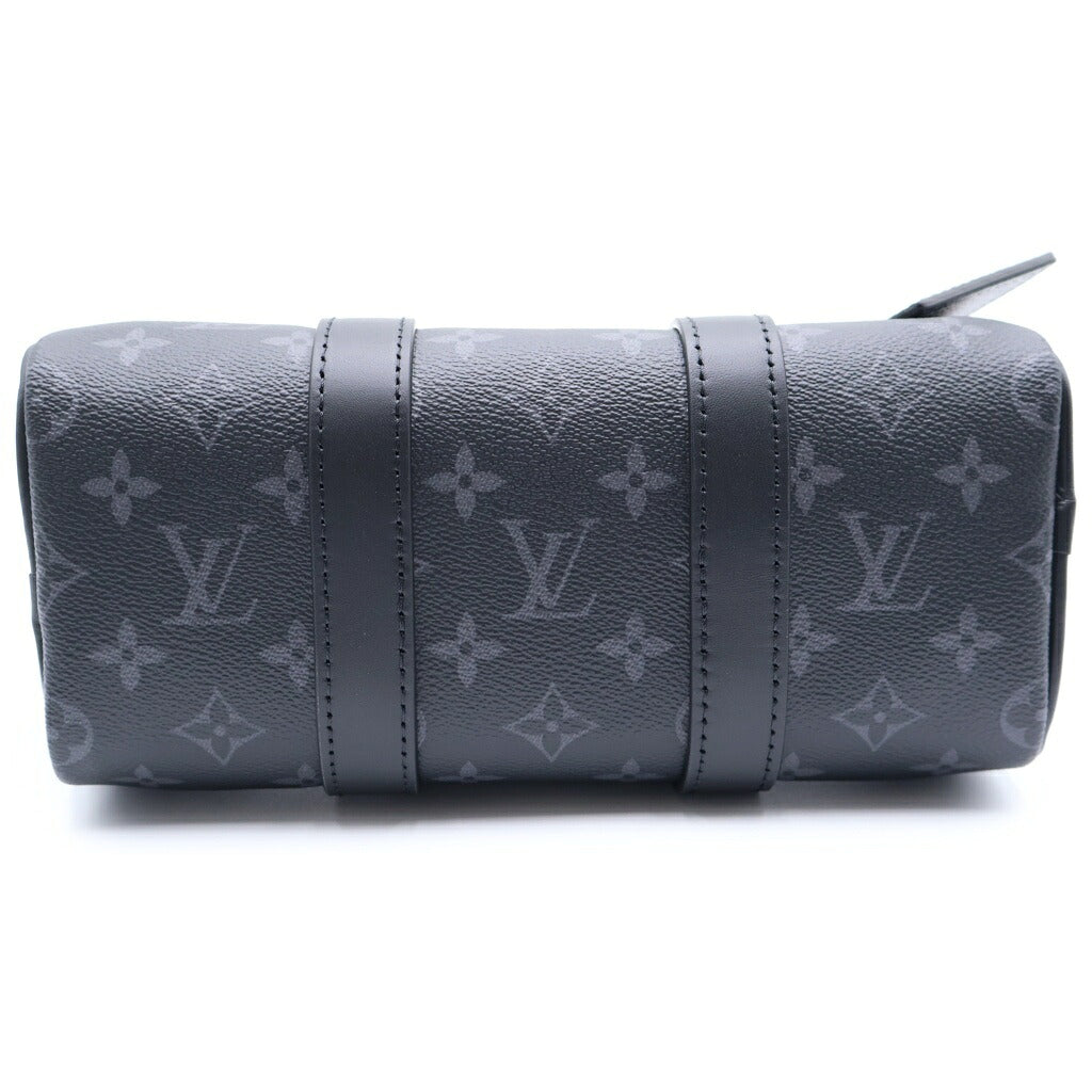 LOUIS VUITTON(ルイヴィトン) モノグラム エクリプス キーポル バンドリエール 25 ハンドバッグ ショルダーバッグ 2WAY ブラック PVC×レザー M46271 ICタイプ