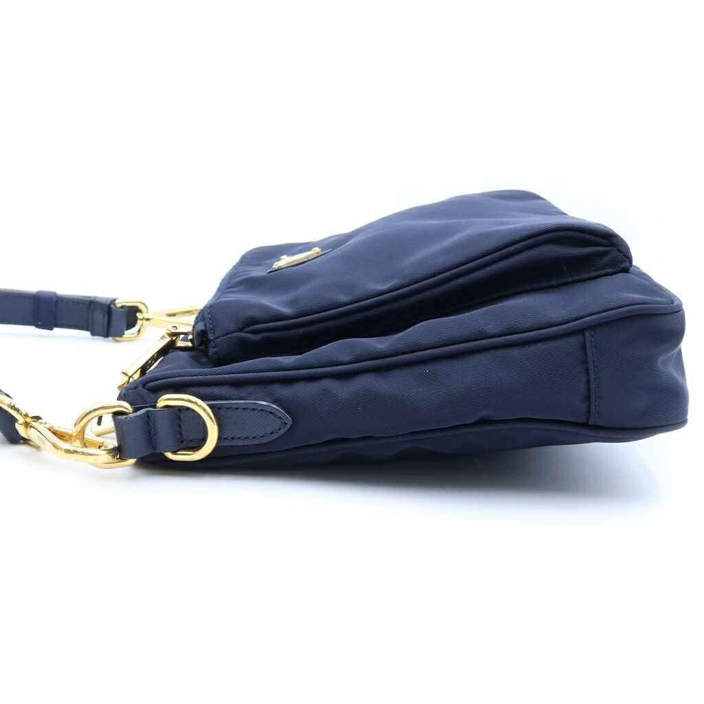 PRADA(プラダ) テスート ナイロンショルダーバッグ ネイビー BT0693 ゴールド金具