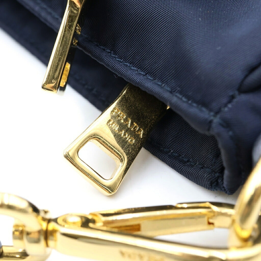 PRADA(プラダ) テスート ナイロンショルダーバッグ ネイビー BT0693 ゴールド金具