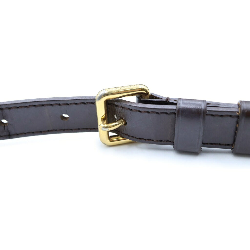 LOUIS VUITTON(ルイヴィトン) ダミエ ブルームズべリPM ショルダーバッグ ブラウン レザー×PVC N42251 ゴールド金具