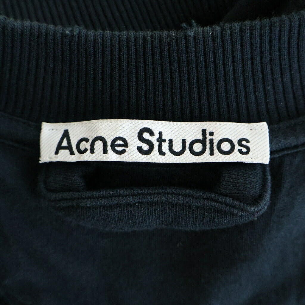 Acne Studios(アクネ ストゥディオズ) ジップ ロゴ スウェット 長袖 コットン ネイビー
