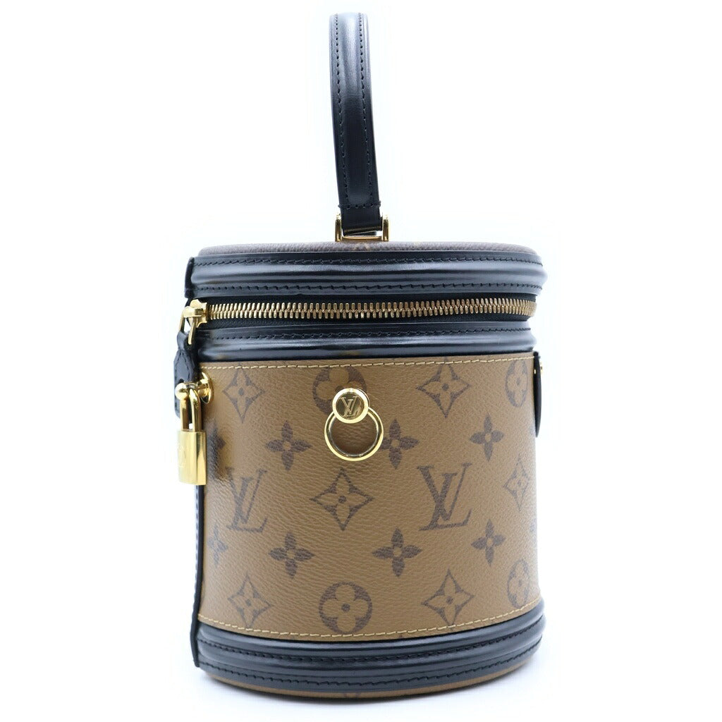 LOUIS VUITTON(ルイヴィトン) モノグラムリバース カンヌ 2WAYハンドバッグ ショルダーバッグ ブラウン×ブラック レザー×PVC M43986 ゴールド金具