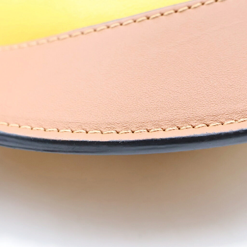 LOEWE(ロエベ) ホースシュー スモール ショルダーバッグ イエロー×ブラウン カーフレザー A826303X03 シルバー金具