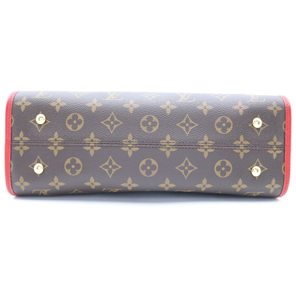 LOUIS VUITTON(ルイヴィトン) ポパンクールPM ハンドバッグ トートバッグ 2way モノグラム PVCレザー ブラウン/レッド M43433