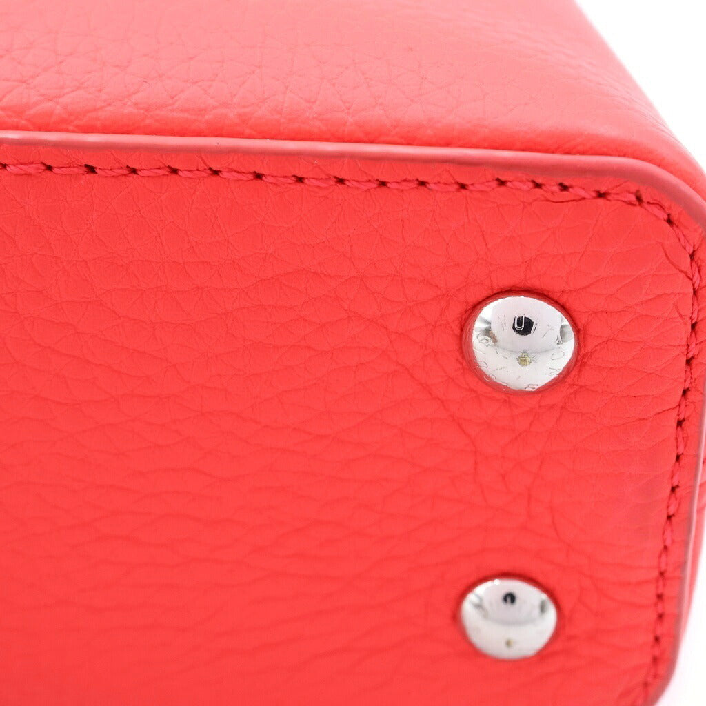 LOUIS VUITTON(ルイヴィトン) カプシーヌ MINI バイカラー 2WAYハンドバッグ ショルダーバッグ レッド×ライトブルー トリヨンレザー M57521 シルバー金具