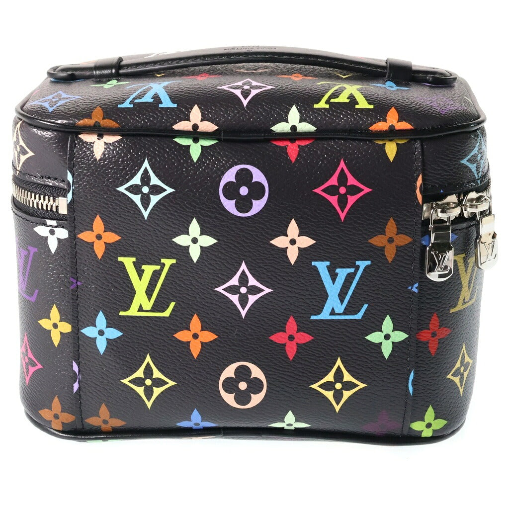 LOUIS VUITTON(ルイヴィトン) LV×TM モノグラム マルチカラー ニース ミニ バニティバッグ ハンドバッグ ブラック PVC×レザー M13747 ICタイプ