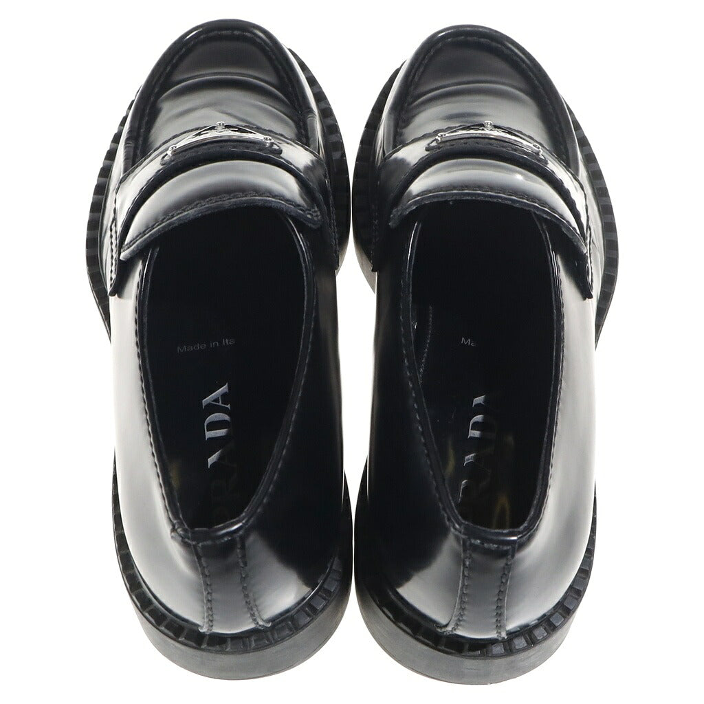 PRADA(プラダ) チョコレート ブラッシュドレザー ローファー レザー ブラック 2DE127