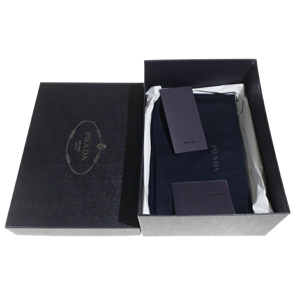 PRADA(プラダ) チョコレート ブラッシュドレザー ローファー レザー ブラック 2DE127