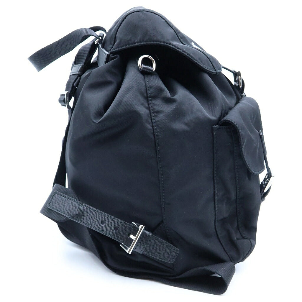 PRADA(プラダ) Re-Nyion トライアングルロゴ バックパック リュックサック ミディアム ブラック ナイロン 1BZ811