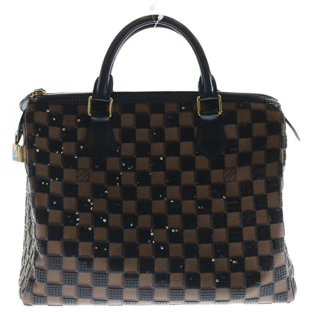LOUIS VUITTON(ルイヴィトン) ダミエ パイエット スピーディ30 ハンドバッグ ミニボストンバッグ ブラウン×ブラック PVC×レザー スパンコール N41262