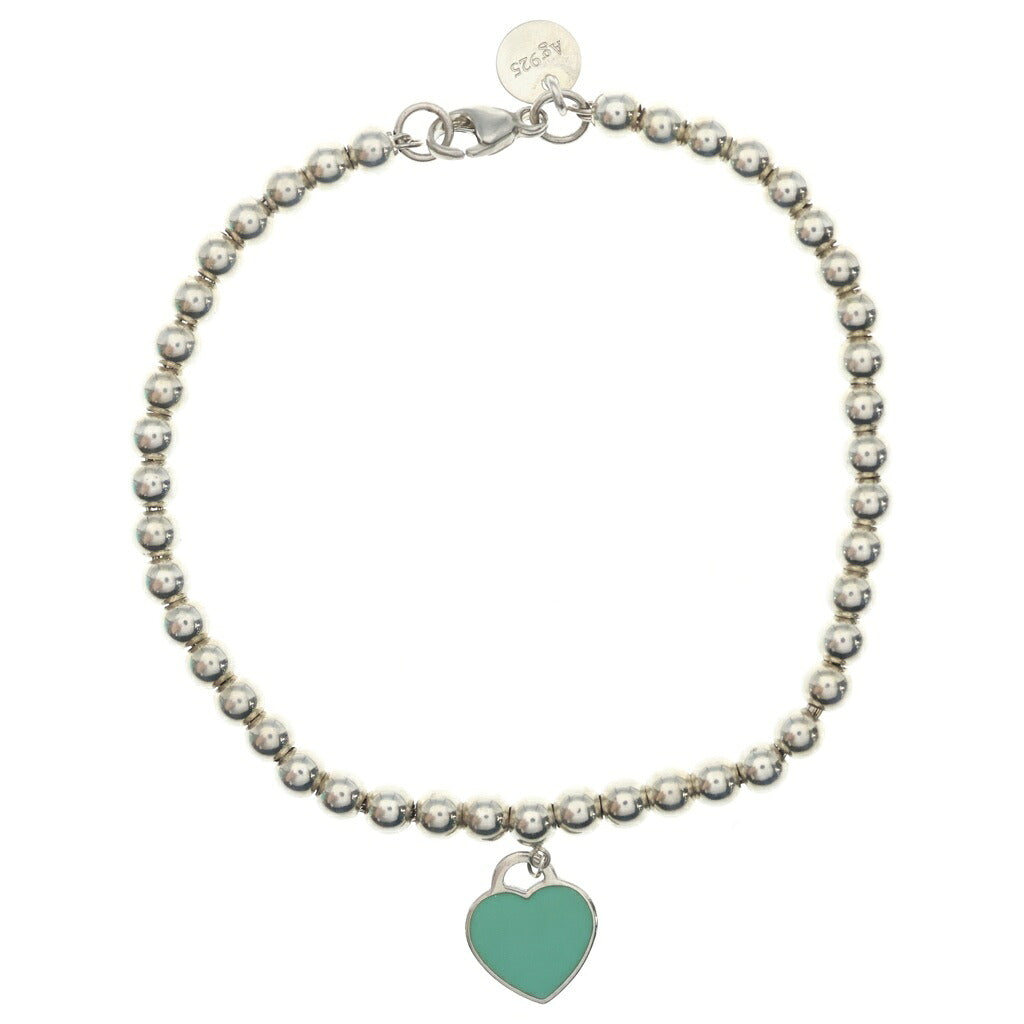 TIFFANY & Co.(ティファニー) リターントゥ ハートタグ ビーズ ブレスレット シルバー×ティファニーブルー 925