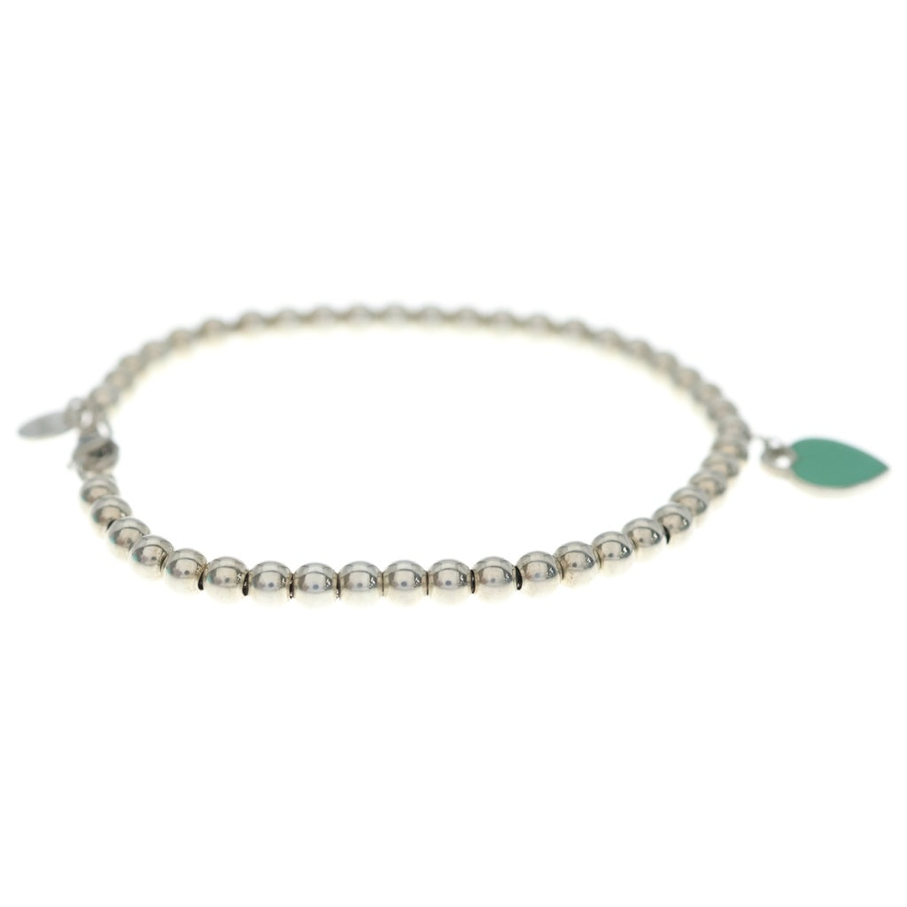 TIFFANY & Co.(ティファニー) リターントゥ ハートタグ ビーズ ブレスレット シルバー×ティファニーブルー 925