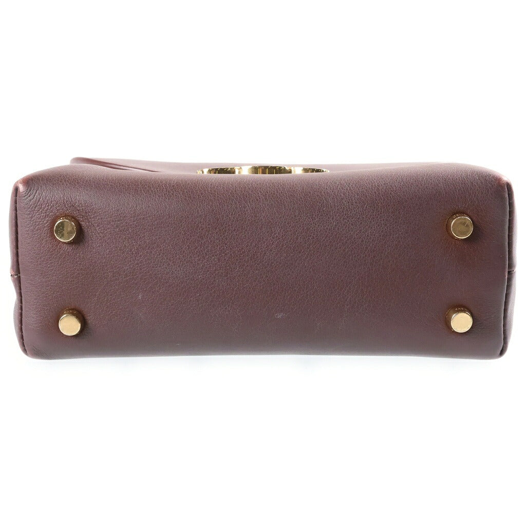 CELINE(セリーヌ) ティーン ニノ 2WAYハンドバッグ ショルダーバッグ ブラウン レザー ゴールド金具