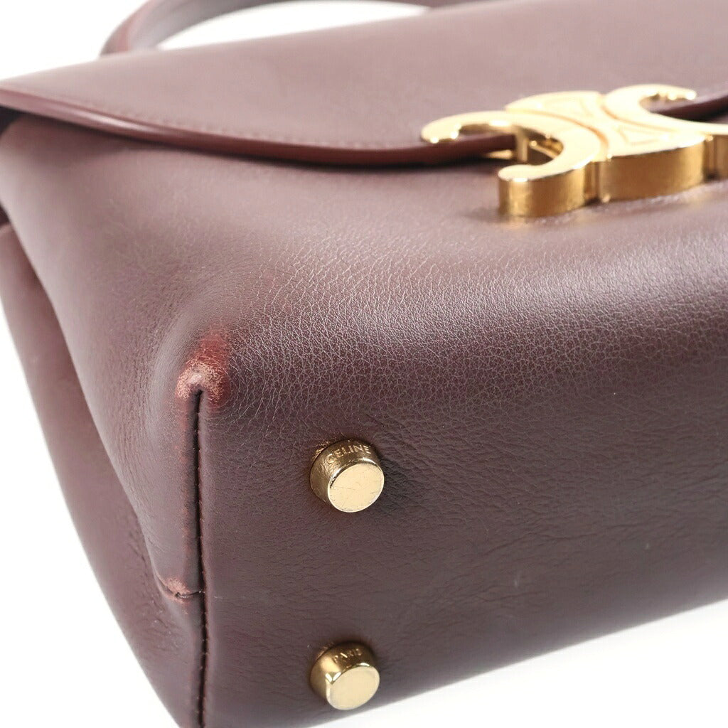 CELINE(セリーヌ) ティーン ニノ 2WAYハンドバッグ ショルダーバッグ ブラウン レザー ゴールド金具