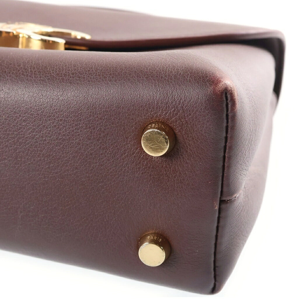CELINE(セリーヌ) ティーン ニノ 2WAYハンドバッグ ショルダーバッグ ブラウン レザー ゴールド金具
