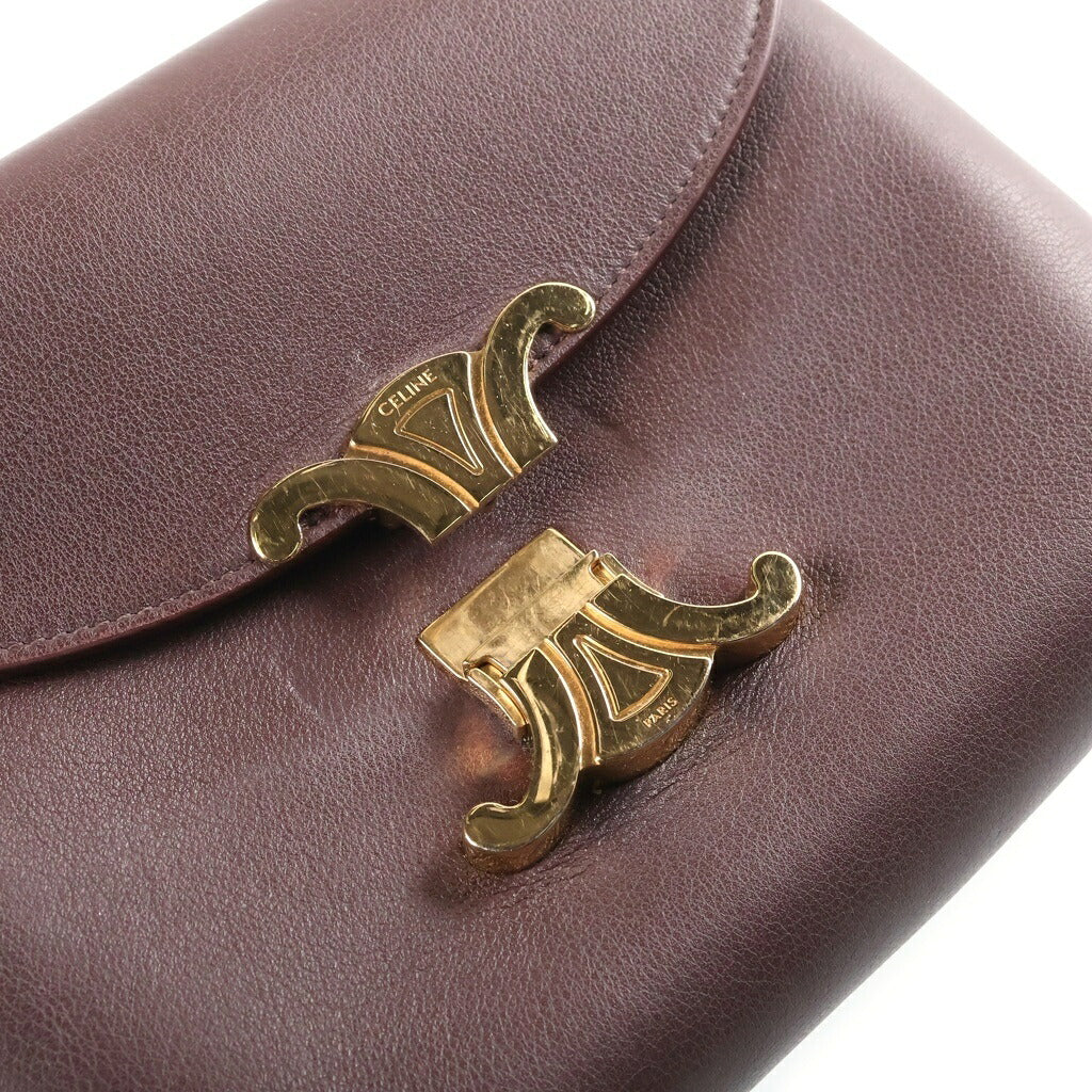 CELINE(セリーヌ) ティーン ニノ 2WAYハンドバッグ ショルダーバッグ ブラウン レザー ゴールド金具