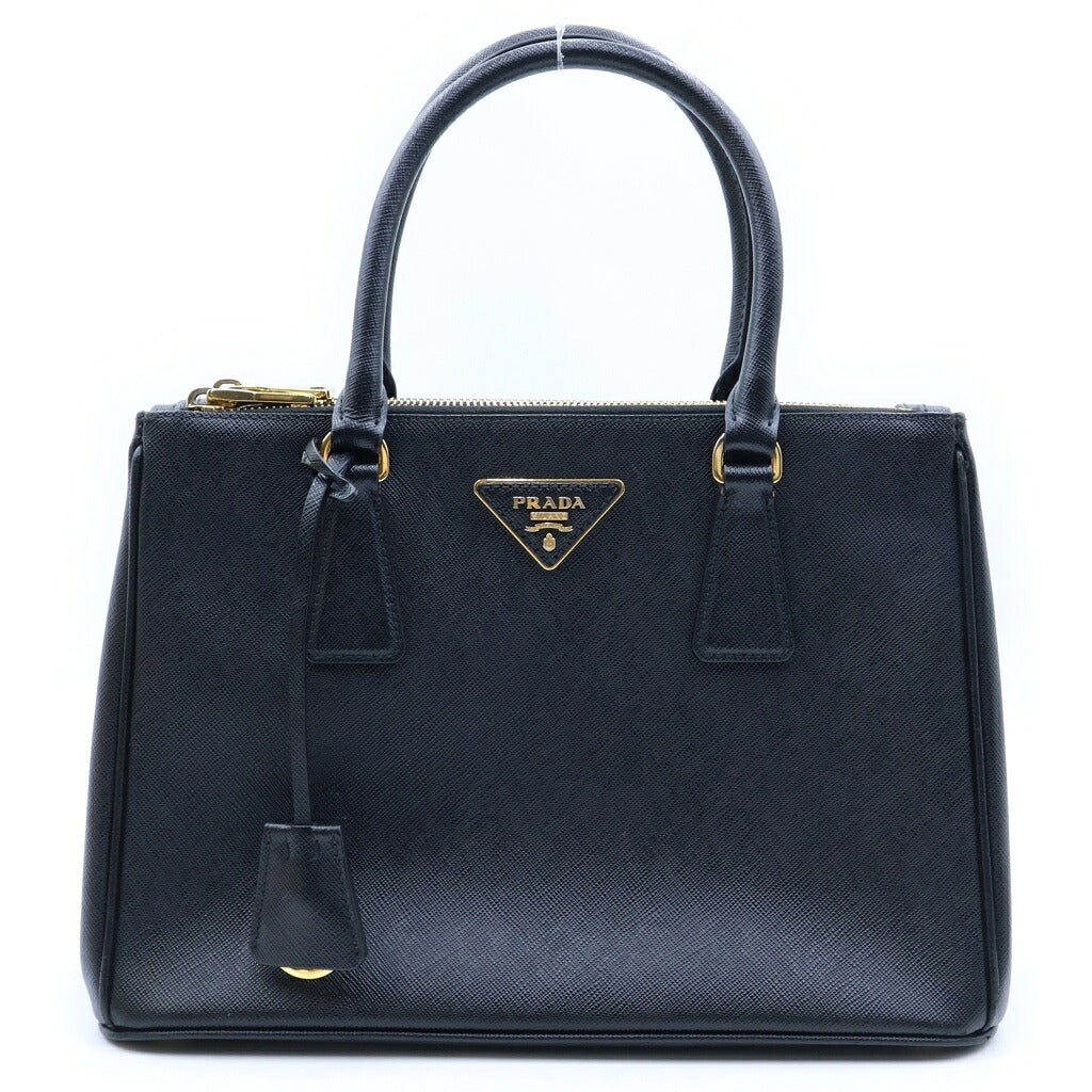 PRADA(プラダ) サフィアーノ ガレリア 2WAYハンドバッグ ショルダーバッグ ブラック レザー 1BA863 ゴールド金具