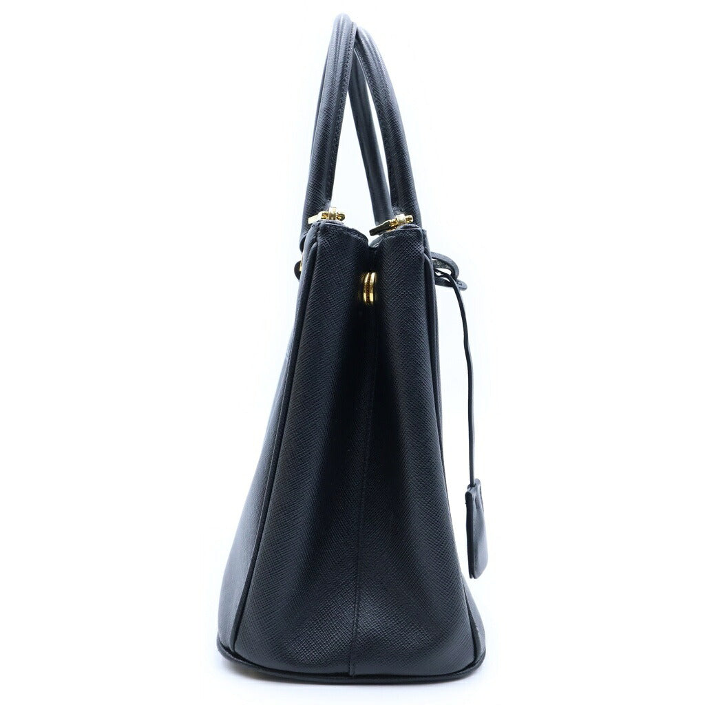PRADA(プラダ) サフィアーノ ガレリア 2WAYハンドバッグ ショルダーバッグ ブラック レザー 1BA863 ゴールド金具