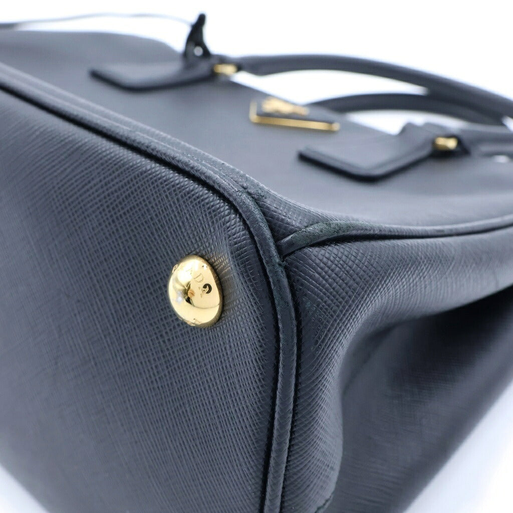 PRADA(プラダ) サフィアーノ ガレリア 2WAYハンドバッグ ショルダーバッグ ブラック レザー 1BA863 ゴールド金具